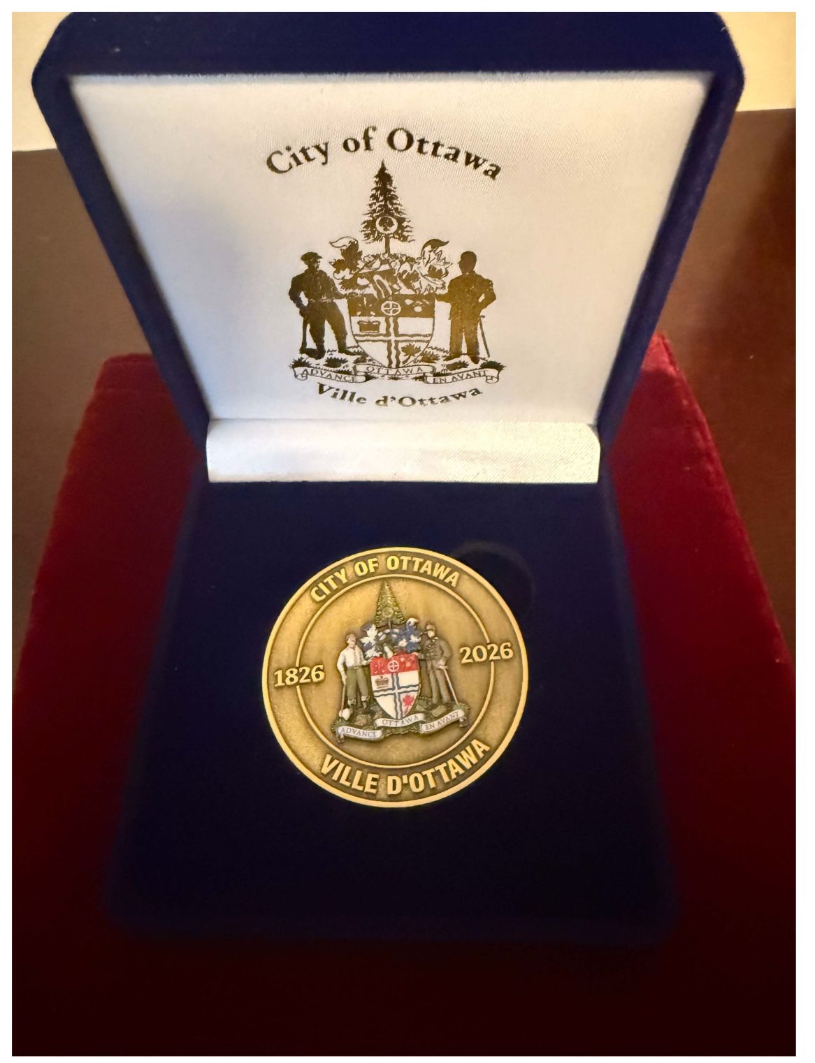 Daljit S. Nirman of Nirmans Law with the official #Ottawa200 commemorative pin presented by Mayor Mark Sutcliffe for community contributions.